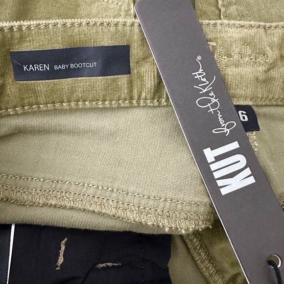 NWT Kut from the Kloth Karen Baby Bootcut Corduroy | Covert Green | SZ 6 - Picture 8 of 9
